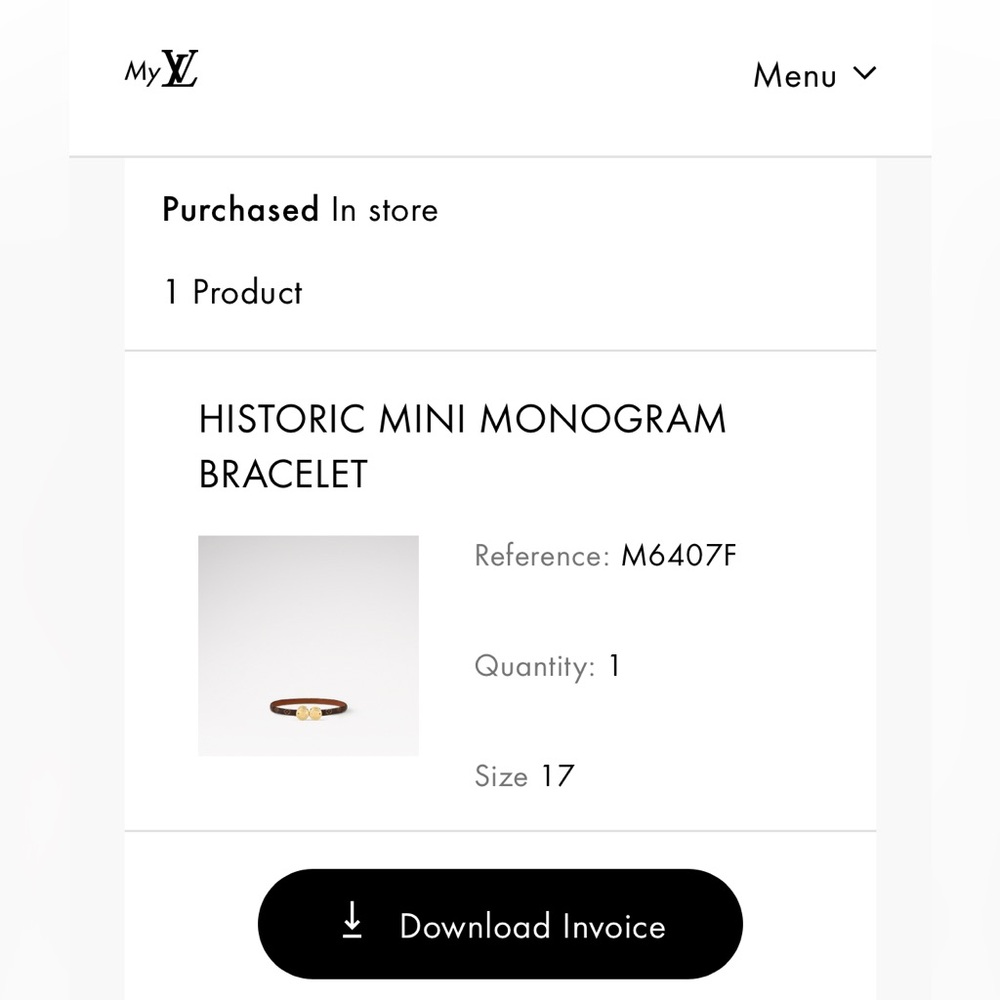 LOUIS VUITTON Historic mini monogram bracelet sz 17 - Picture 2 of 7